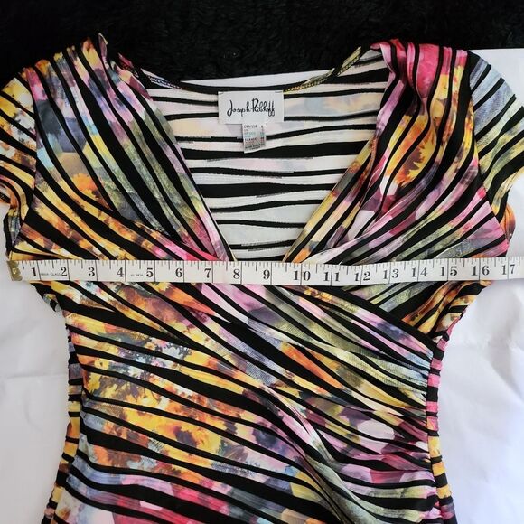 Joseph Ribkoff Colorful Striped Midi Dress - Picture 5 of 6